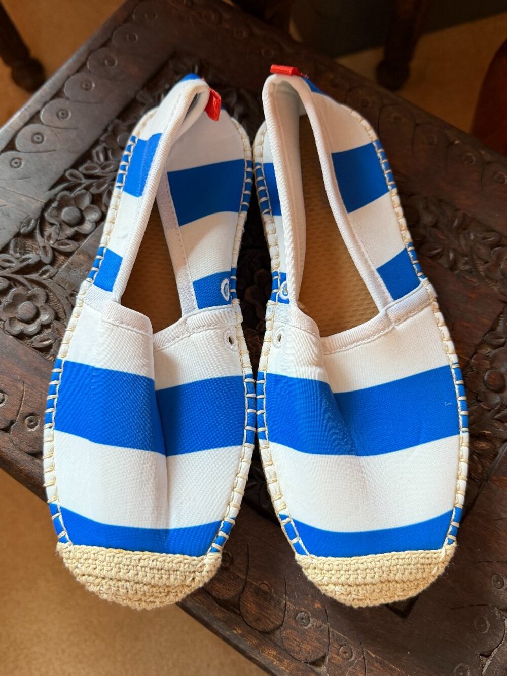 SEA STAR Beachcomber Blue & White Neoprene Nautical Espadrille Flats – 7